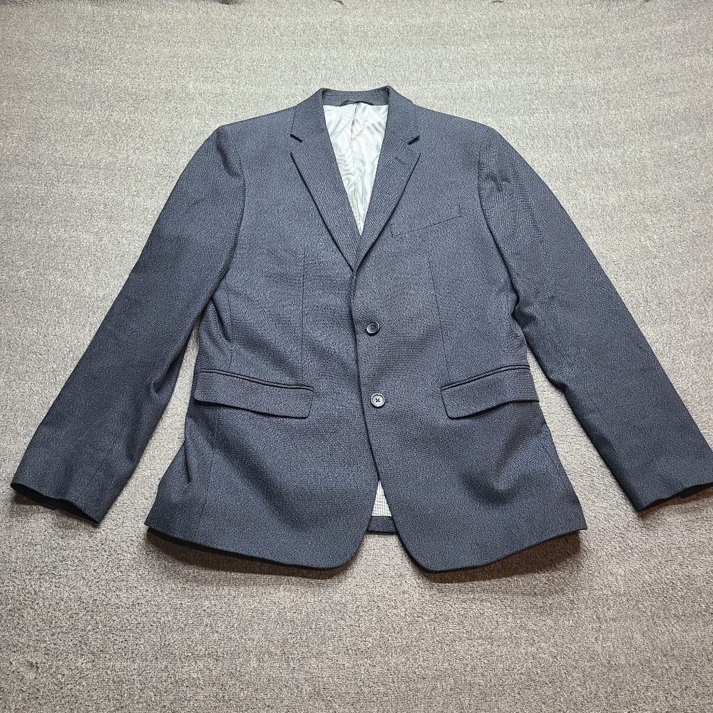 Banana Republic Slim Fit Blazer 42R Gray Cotton 2 Button Mens Sport Coat